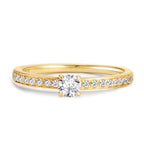 Anillo solitario 750/oro amarillo de 18 quilates Diamante 0.34 ct, 17 piedras, w-si