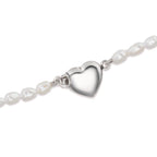Collar Plata Perla cultivada de agua dulce 3-3.5 mm Corazón 43 cm