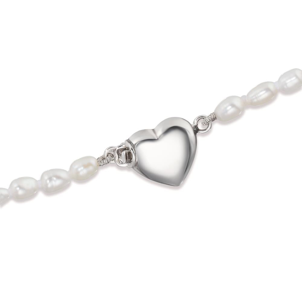 Collar Plata Perla cultivada de agua dulce 3-3.5 mm Corazón 43 cm