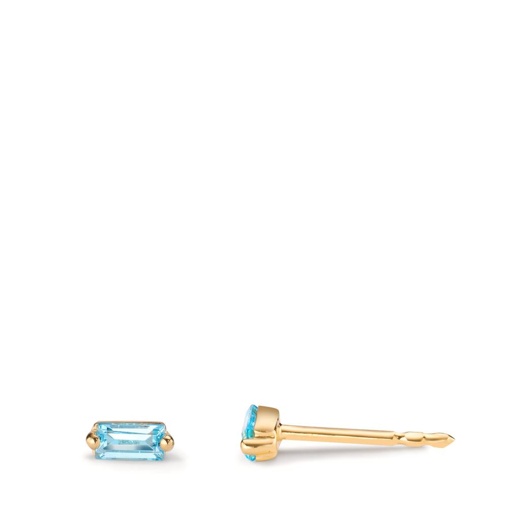 Pendientes Oro amarillo de 585/14 kt. Topacio azul, 0.30 ct, 2 piedras