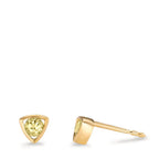 Pendientes Oro amarillo de 585/14 kt. Peridoto 0.24 ct, 2 piedras Ø4.5 mm