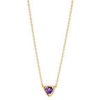 Collar Oro amarillo de 585/14 kt. Amatista 0.11 ct 39-42 cm