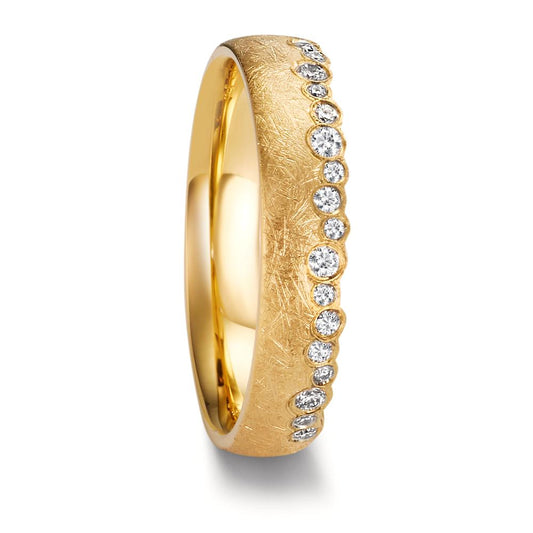 Anillo de pareja 750/oro amarillo de 18 quilates Diamante 0.16 ct, 19 piedras, w-si