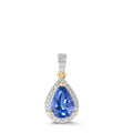 Colgante 750/oro amarillo de 18 quilates Tanzanita 1.01 ct, Diamante 0.12 ct, w-si