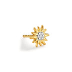Pendientes 1ud 750/oro amarillo de 18 quilates Bicolor Edelweiss Ø7 mm