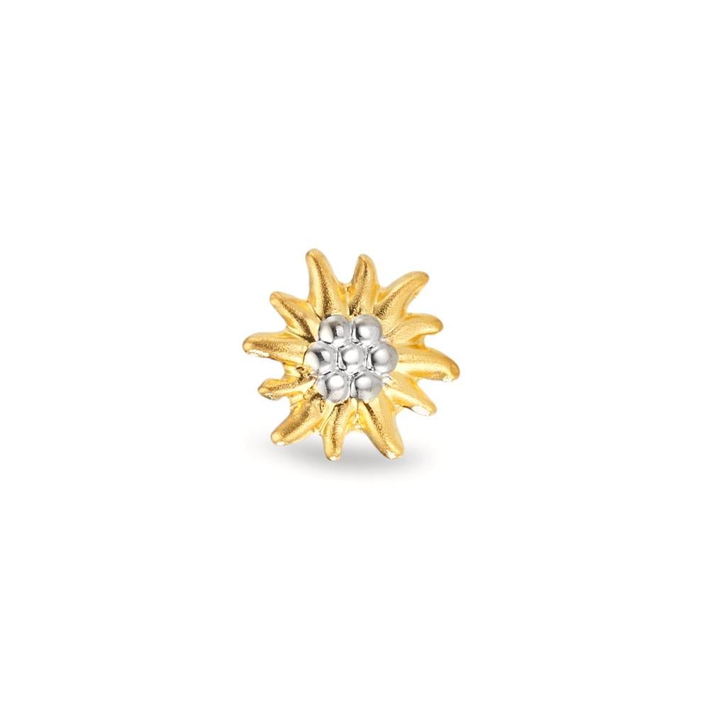 Pendientes 1ud 750/oro amarillo de 18 quilates Bicolor Edelweiss Ø7 mm