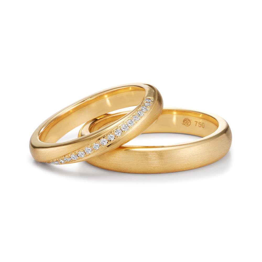 Anillo de pareja 750/oro amarillo de 18 quilates