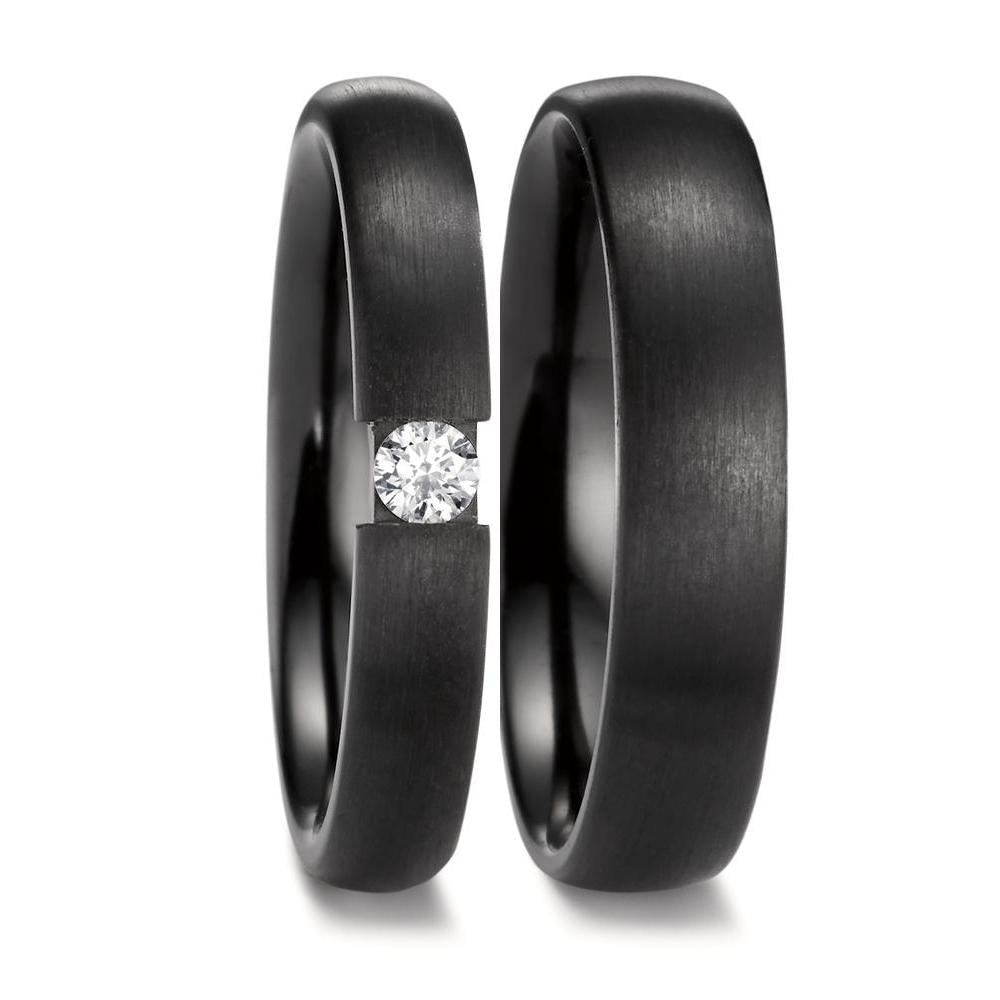 Anillo de pareja Circonio Diamante 0.09 ct, w-si