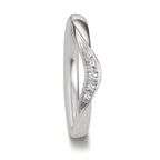 Anillo de pareja 750/oro blanco de 18 quilates Diamante 0.045 ct, 5 piedras, tw-vsi