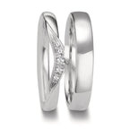 Anillo de pareja 750/oro blanco de 18 quilates