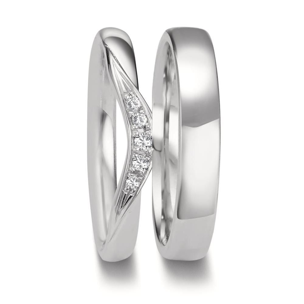 Anillo de pareja 750/oro blanco de 18 quilates