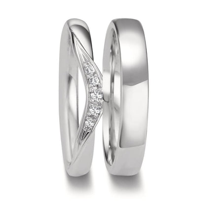 Anillo de pareja 750/oro blanco de 18 quilates
