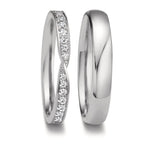Anillo de pareja 750/oro blanco de 18 quilates