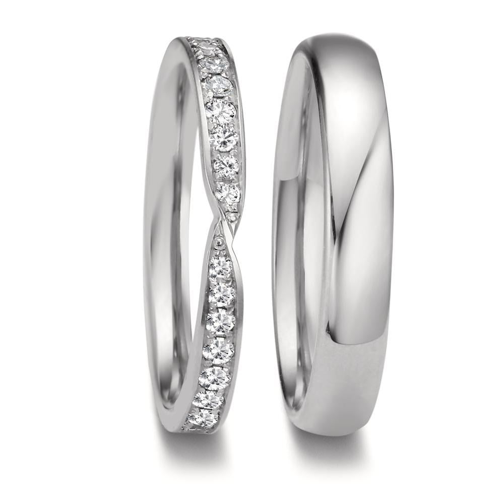 Anillo de pareja 750/oro blanco de 18 quilates