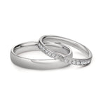 Anillo de pareja 750/oro blanco de 18 quilates