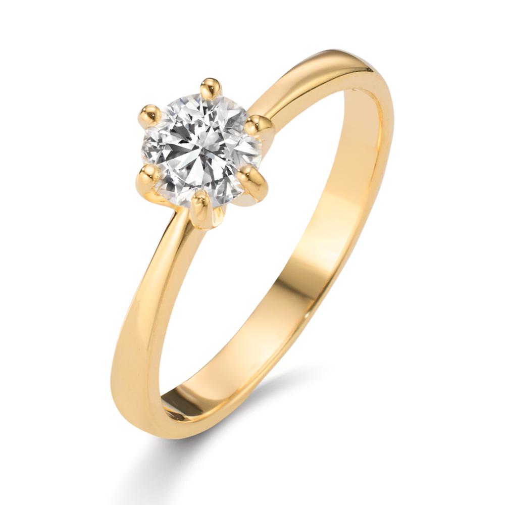 Anillo solitario 750/oro amarillo de 18 quilates Diamante cultivado en laboratorio 0.40 ct, w-si