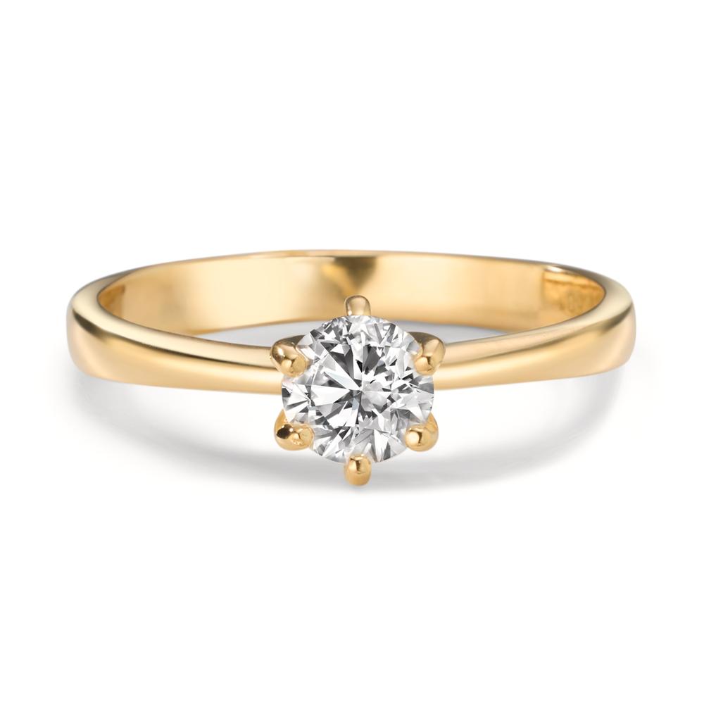 Anillo solitario 750/oro amarillo de 18 quilates Diamante cultivado en laboratorio 0.40 ct, w-si
