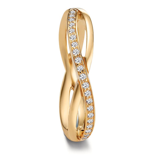 Anillo de pareja 750/oro amarillo de 18 quilates Diamante 0.095 ct, 19 piedras, w-vsi