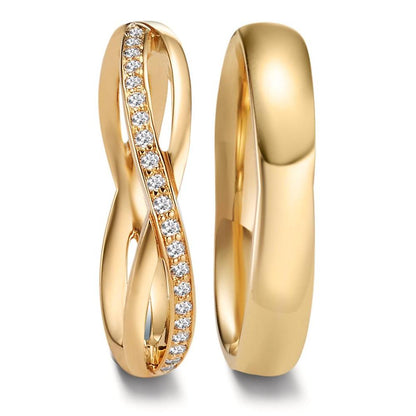 Anillo de pareja 750/oro amarillo de 18 quilates