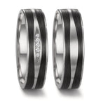 Anillo de pareja 950 platino, Carbón