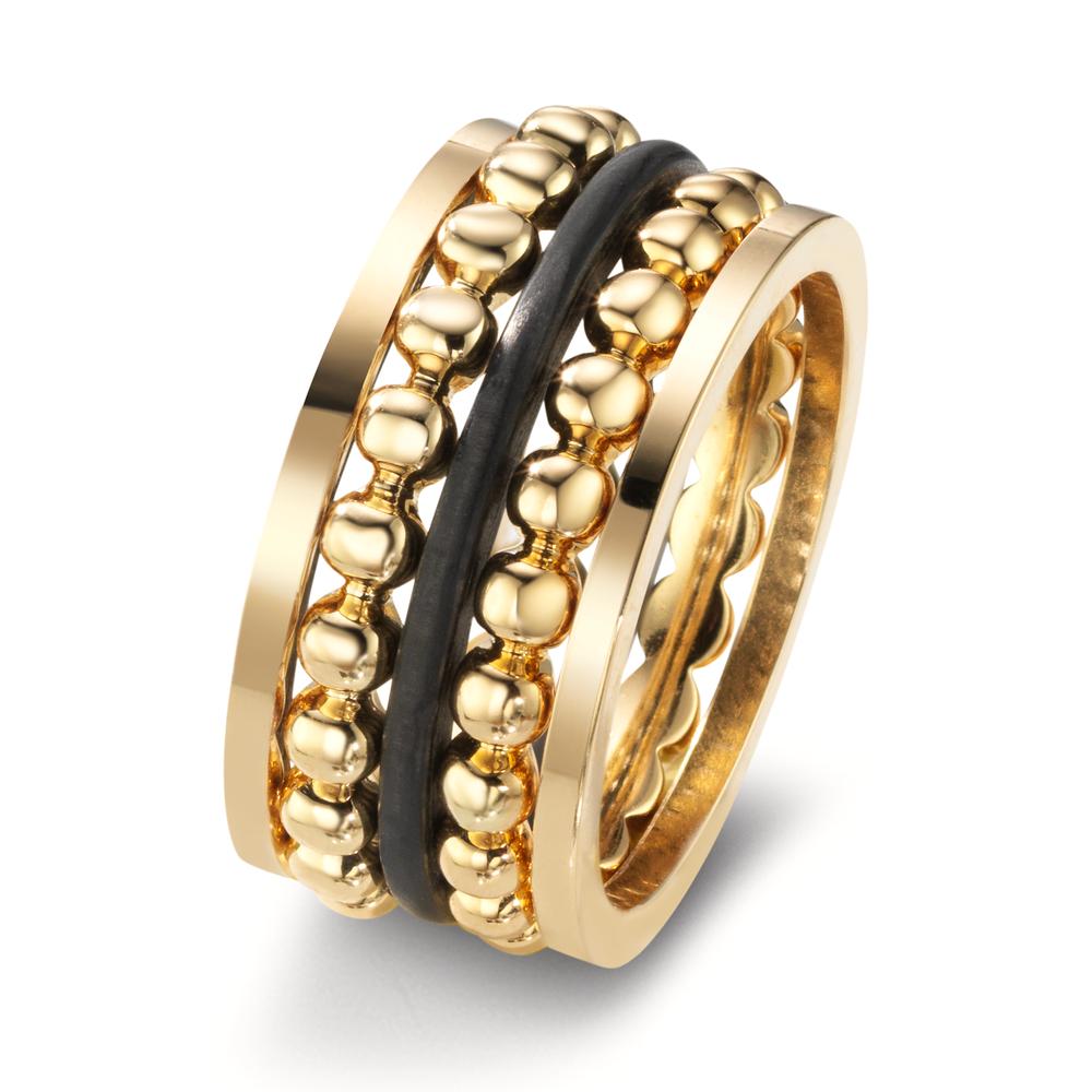 Juego de anillos 750/oro amarillo de 18 quilates, Carbón