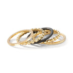 Juego de anillos 750/oro amarillo de 18 quilates, Carbón