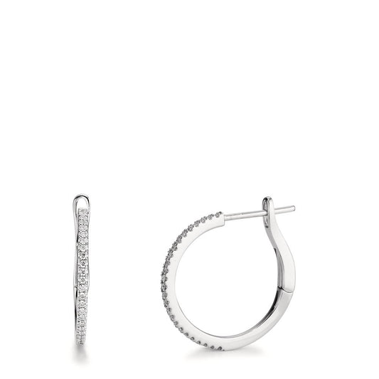 Aro con bisagra 750/oro blanco de 18 quilates Diamante 0.185 ct, 50 piedras, w-si