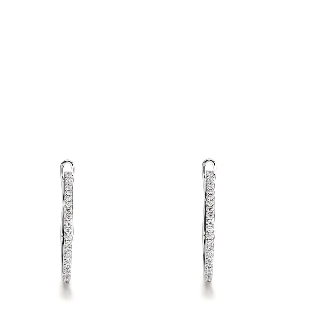 Aro con bisagra 750/oro blanco de 18 quilates Diamante 0.185 ct, 50 piedras, w-si