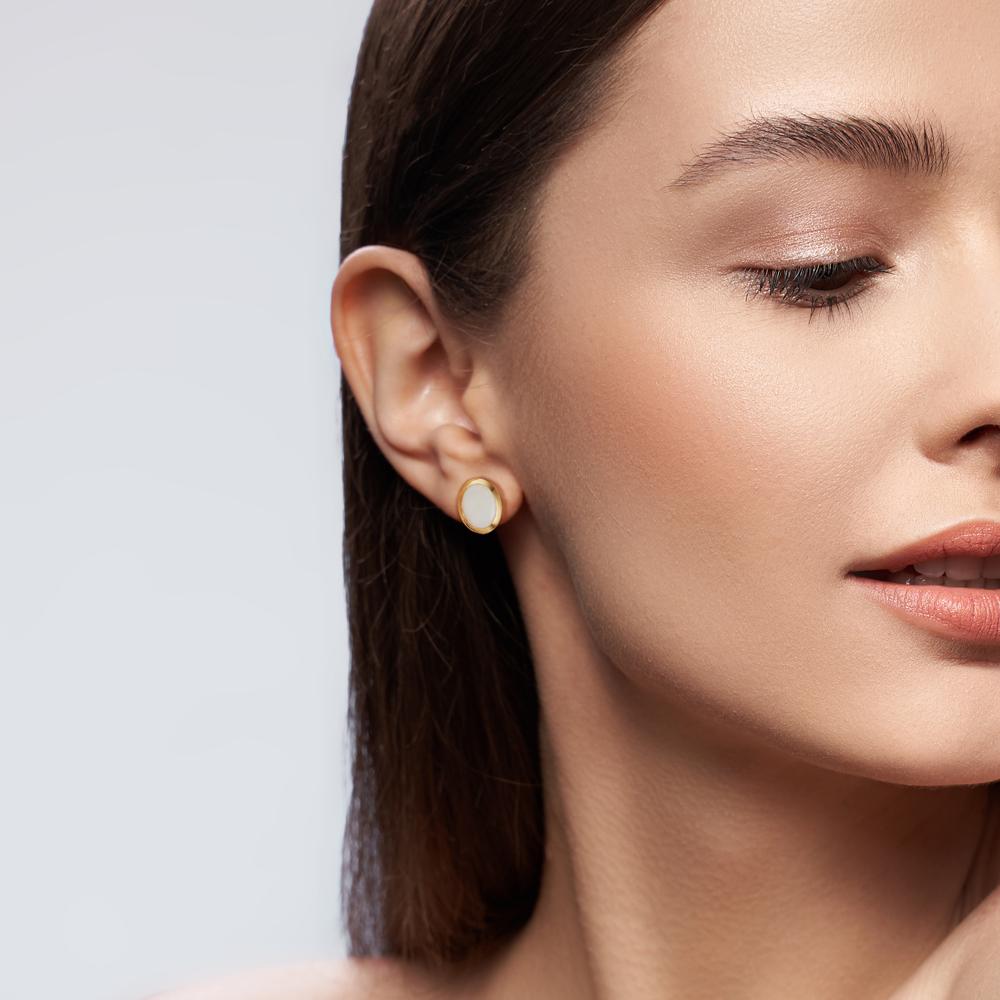 Pendientes 750/oro amarillo de 18 quilates Ópalo 2 piedras