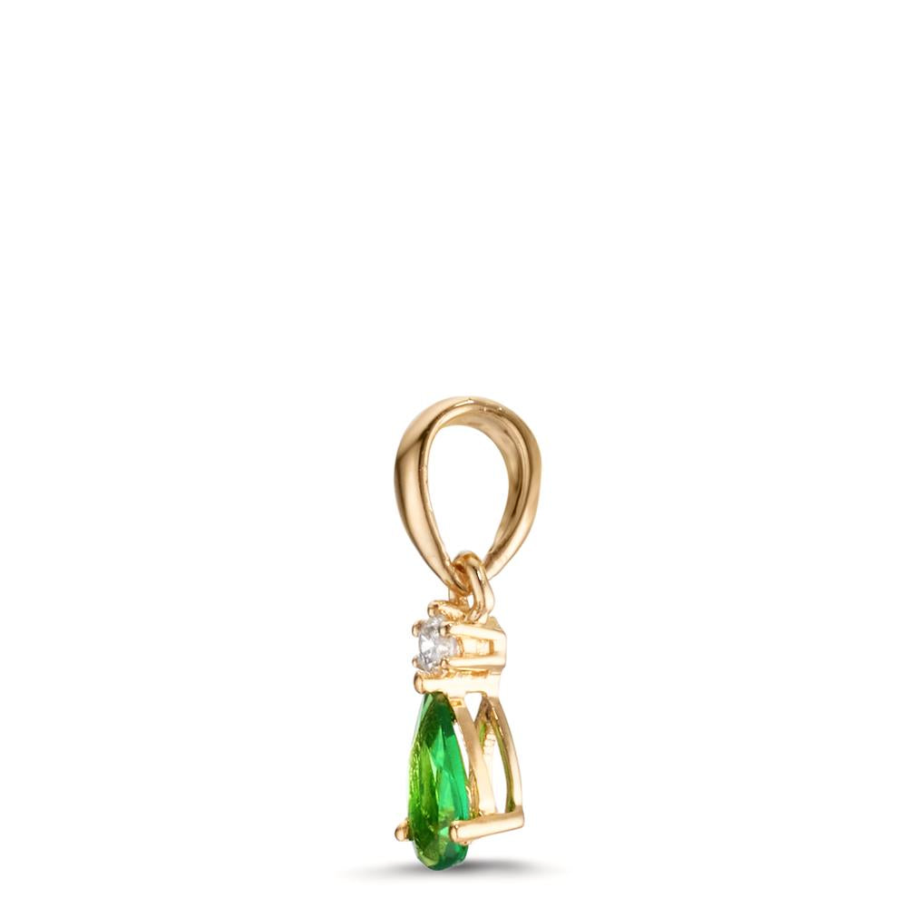 Colgante 750/oro amarillo de 18 quilates Granate verde, Diamante 0.025 ct, w-si