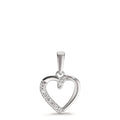 Colgante 750/oro blanco de 18 quilates Diamante 0.05 ct, 9 piedras, w-si Corazón Ø9.5 mm