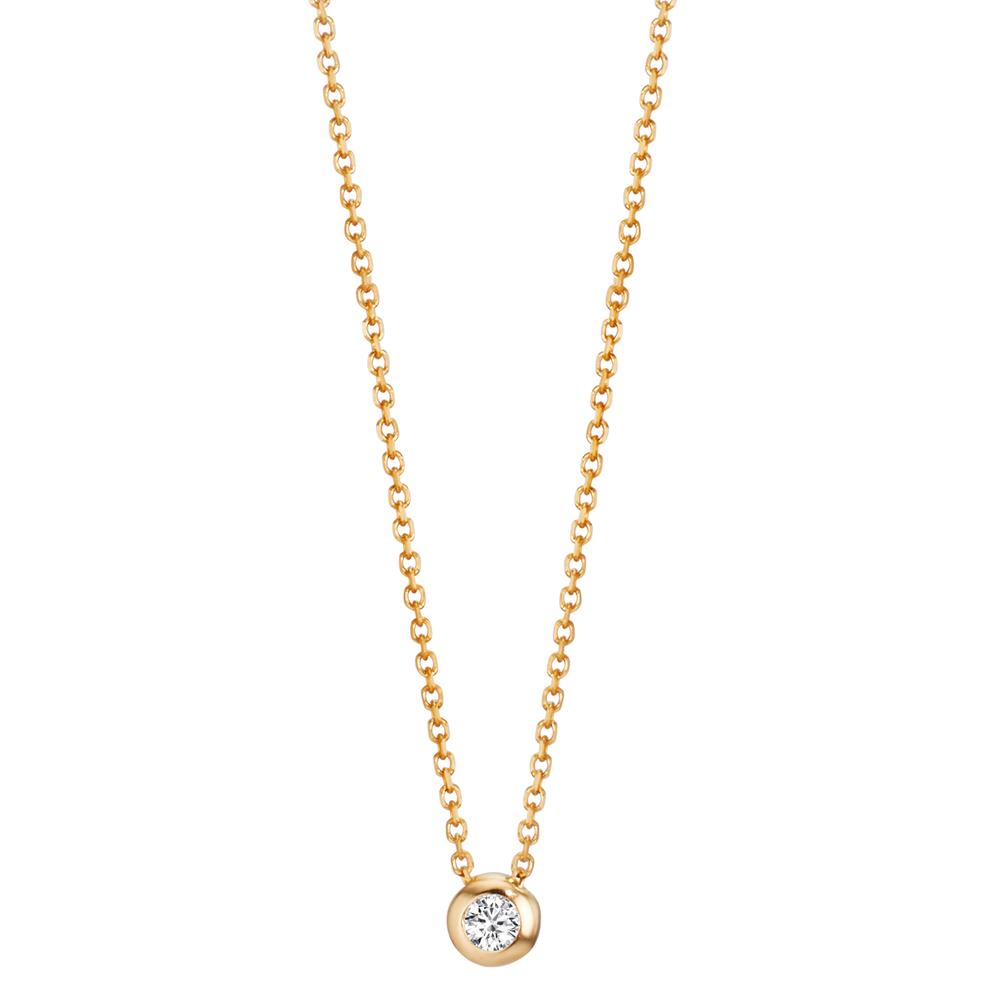 Collar 750/oro amarillo de 18 quilates Diamante 0.03 ct, w-si 42-45 cm
