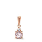 Colgante 750/oro rojo de 18 quilates Morganita rosa, Diamante 0.03 ct, w-si