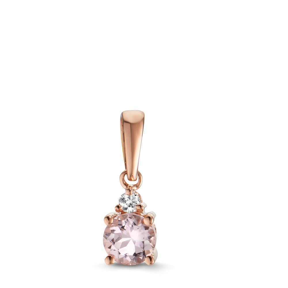 Colgante 750/oro rojo de 18 quilates Morganita rosa, Diamante 0.03 ct, w-si