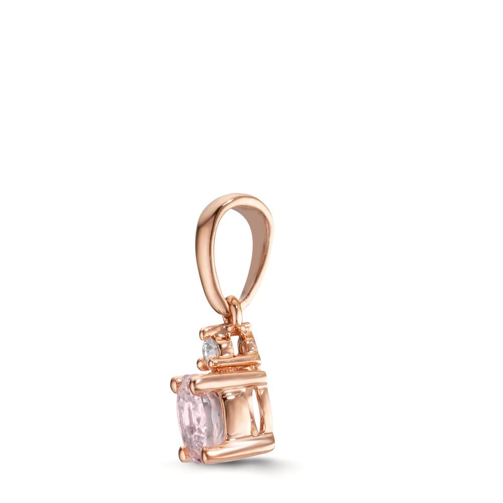 Colgante 750/oro rojo de 18 quilates Morganita rosa, Diamante 0.03 ct, w-si