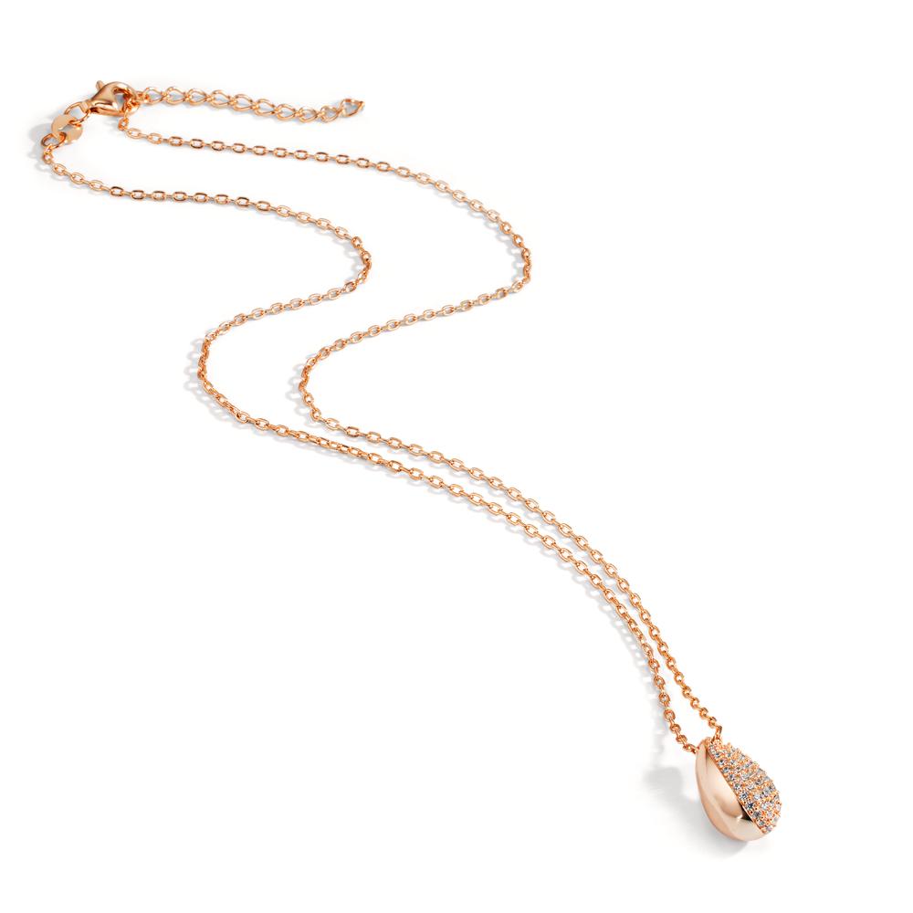 Collar Plata Circonita Rosa Dorado 40-45 cm