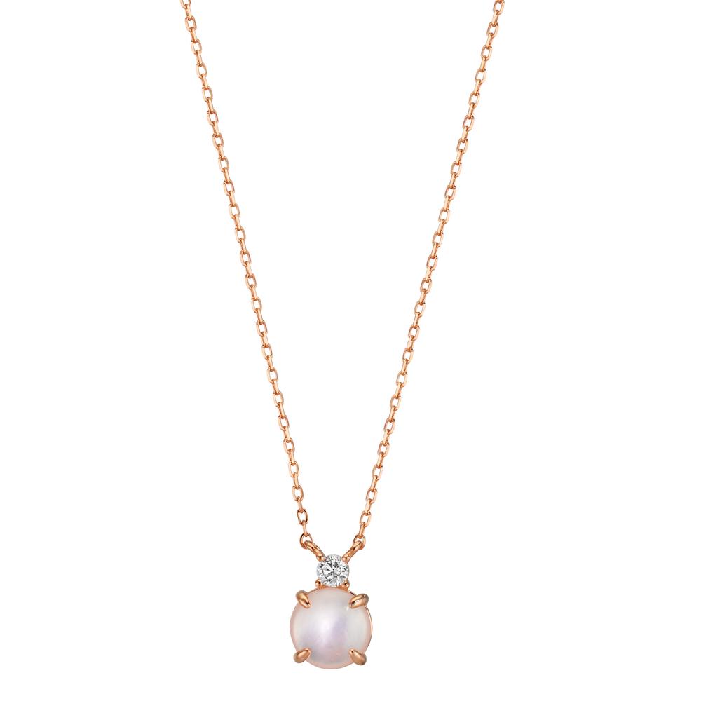 Collar Plata Circonita Rosa Dorado Madre perla 40-45 cm