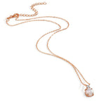 Collar Plata Circonita Rosa Dorado Madre perla 40-45 cm