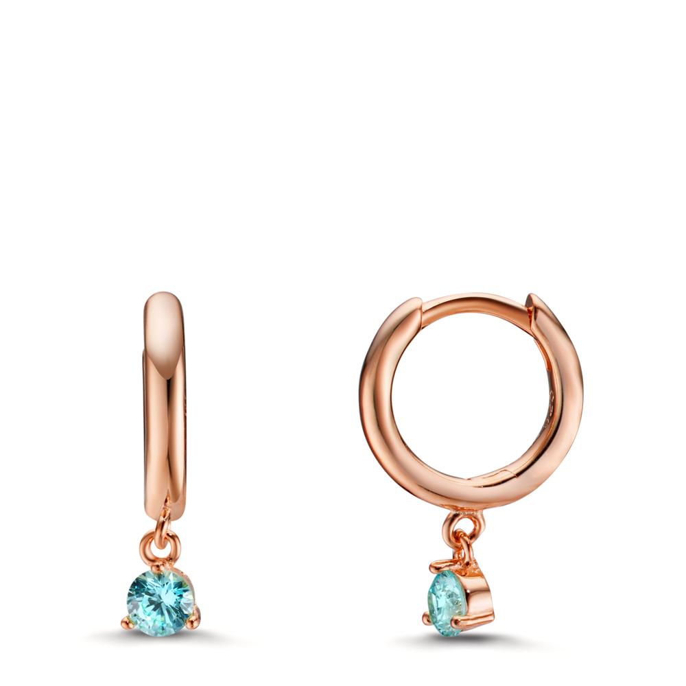 Aro con bisagra Plata Circonita agua Rosa Dorado