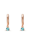 Aro con bisagra Plata Circonita agua Rosa Dorado