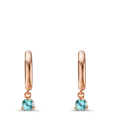 Aro con bisagra Plata Circonita agua Rosa Dorado