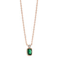 Collar Plata Circonita verde, Circonita blanco Rosa Dorado 40-45 cm