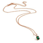 Collar Plata Circonita verde, Circonita blanco Rosa Dorado 40-45 cm