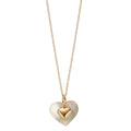 Conjunto Oro amarillo de 375/9K Madre perla blanco Corazón 40-42 cm
