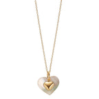Conjunto Oro amarillo de 375/9K Madre perla blanco Corazón 40-42 cm