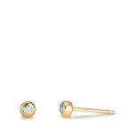 Pendientes Oro amarillo de 375/9K Circonita 2 piedras Ø3.5 mm