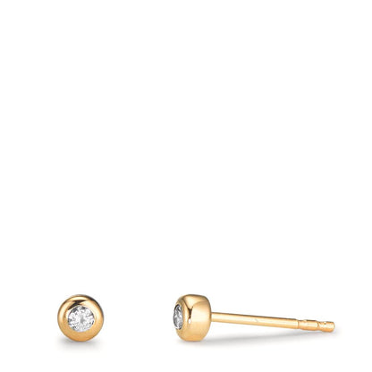 Pendientes Oro amarillo de 375/9K Circonita 2 piedras Ø3.5 mm