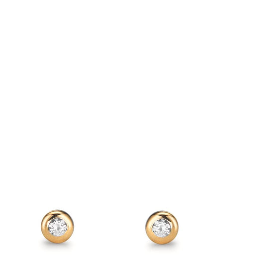 Pendientes Oro amarillo de 375/9K Circonita 2 piedras Ø3.5 mm