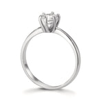 Anillo solitario 750/oro blanco de 18 quilates Diamante cultivado en laboratorio 0.50 ct, w-si