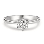 Anillo solitario 750/oro blanco de 18 quilates Diamante cultivado en laboratorio 0.50 ct, w-si